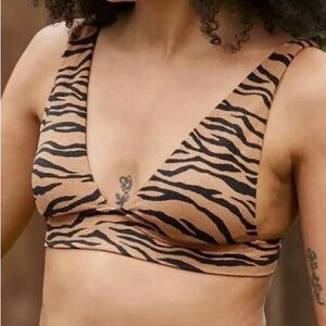 Aerie Zebra Bikini Two Piece Set | Small/Medium | Tan/Black